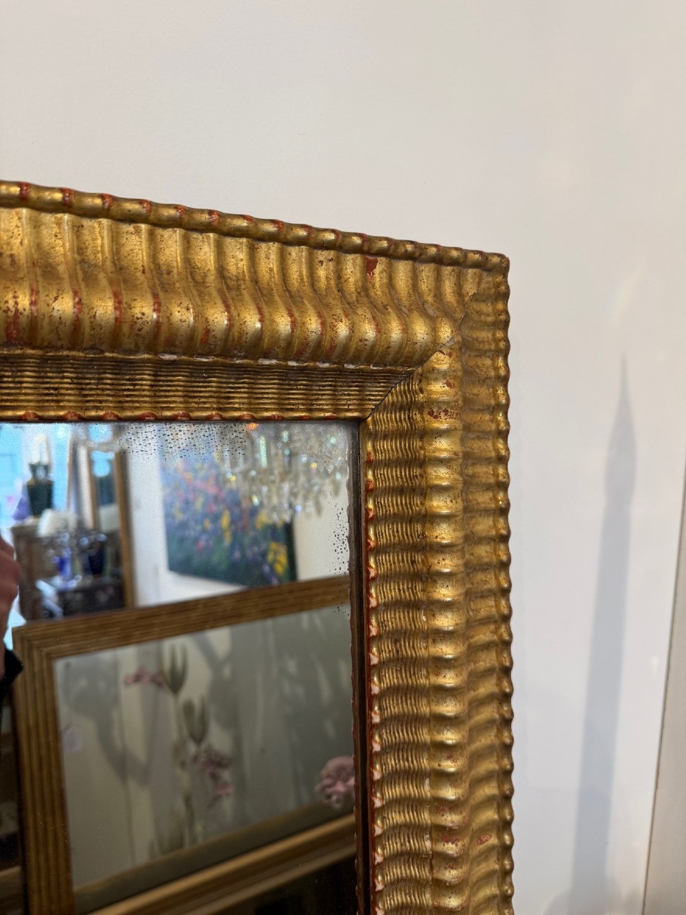 Large ripple frame mirror View II