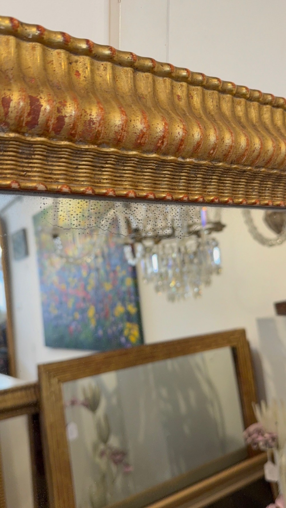 Large ripple frame mirror View III