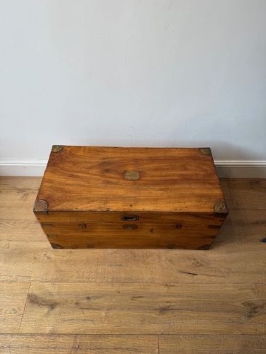 Antique camphor wood campaign trunk