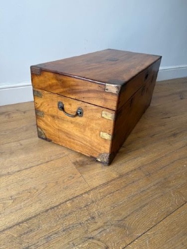 Antique camphor wood campaign trunk View II
