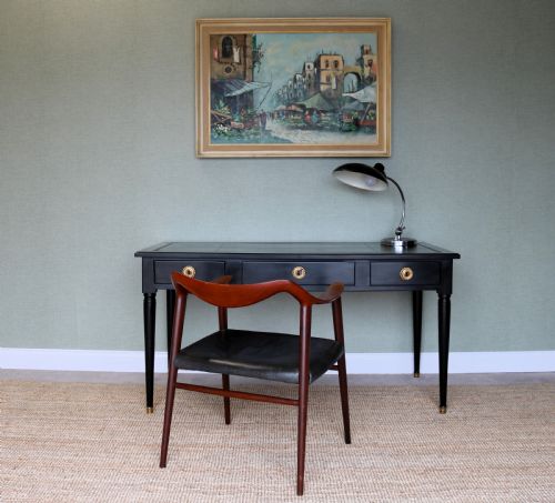 Ebonized Desk , Writing Table, Late 19th Century Empire Style,