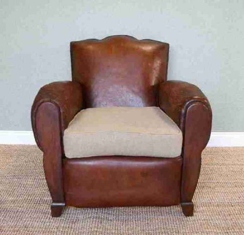 French Leather Club Armchair