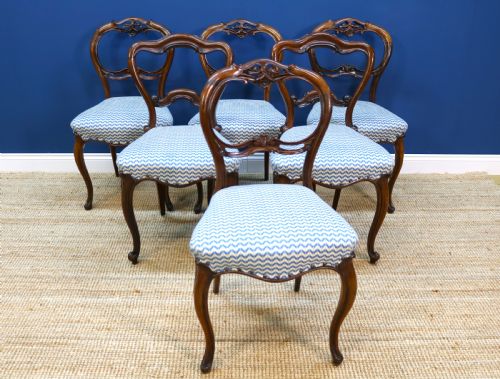 Harlequin Set of Six Victorian Rosewood Dining Chairs