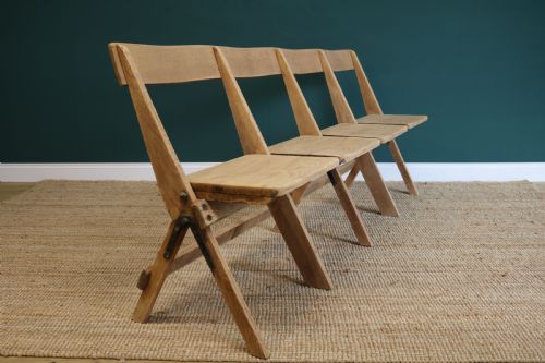 Four-seat Cinema/ Church Oak Bench