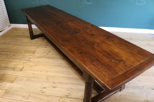 fig 1. Large 18th century style oak refectory table,