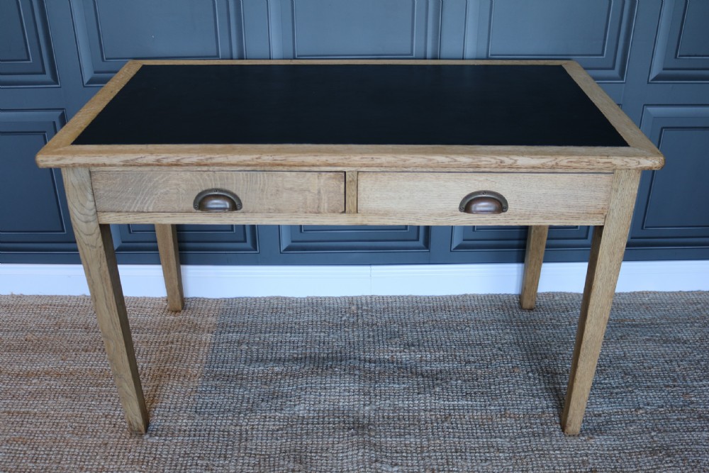 Vintage 1930s Air Ministry Oak Desk View IV