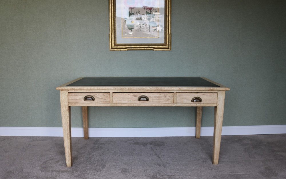 Vintage 1930s Bleached Oak Desk View III