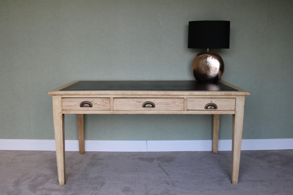 Vintage 1930s Bleached Oak Desk View IV