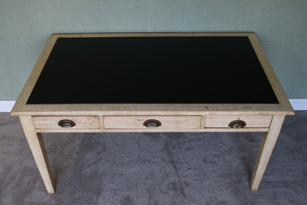 Vintage 1930s Bleached Oak Desk View V