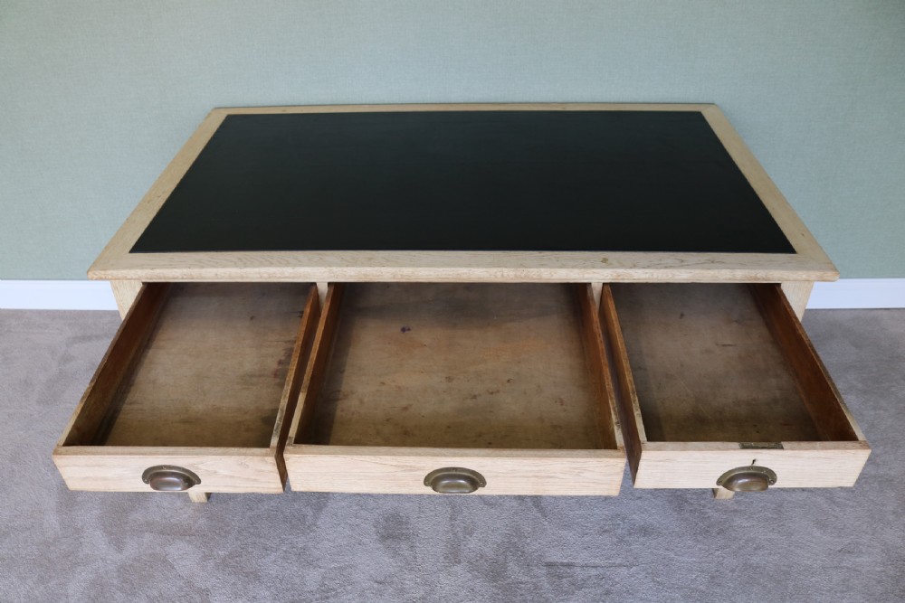 Vintage 1930s Bleached Oak Desk View VI