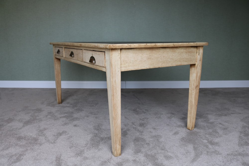 Vintage 1930s Bleached Oak Desk View IX