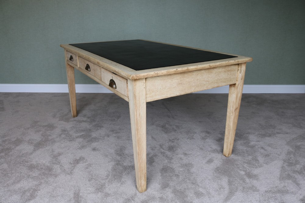 Vintage 1930s Bleached Oak Desk View X