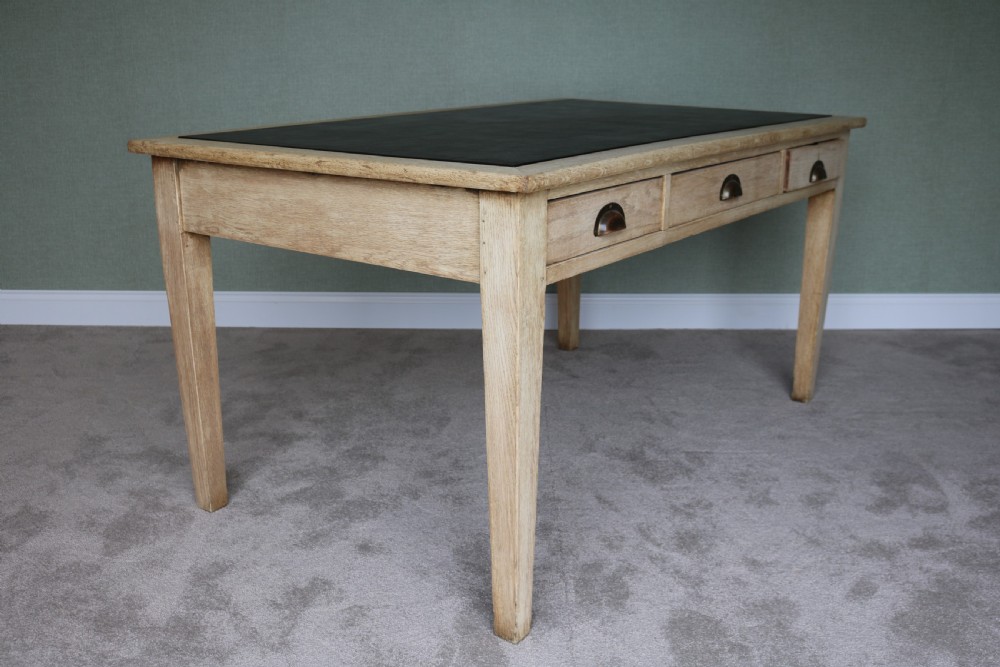 Vintage 1930s Bleached Oak Desk View XI