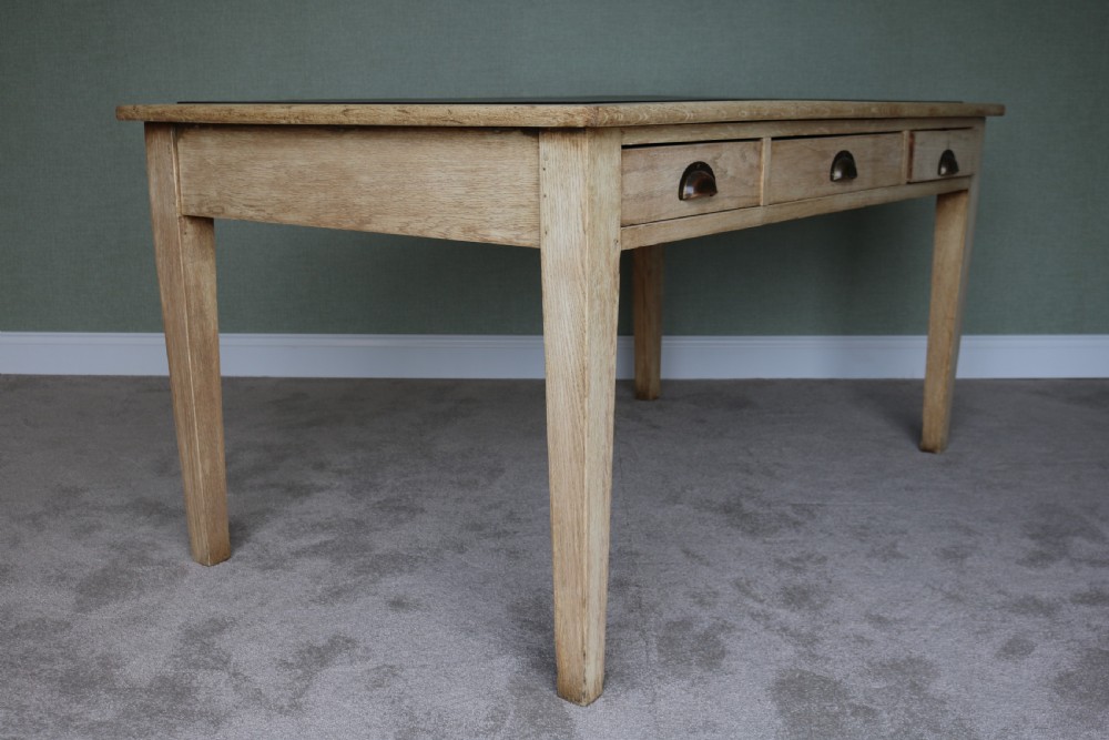 Vintage 1930s Bleached Oak Desk View XII