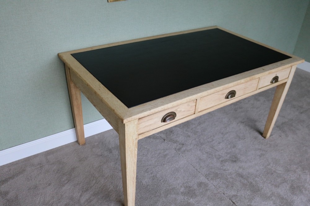 Vintage 1930s Bleached Oak Desk View XIV