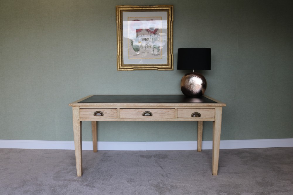 Vintage 1930s Bleached Oak Desk View XVIII