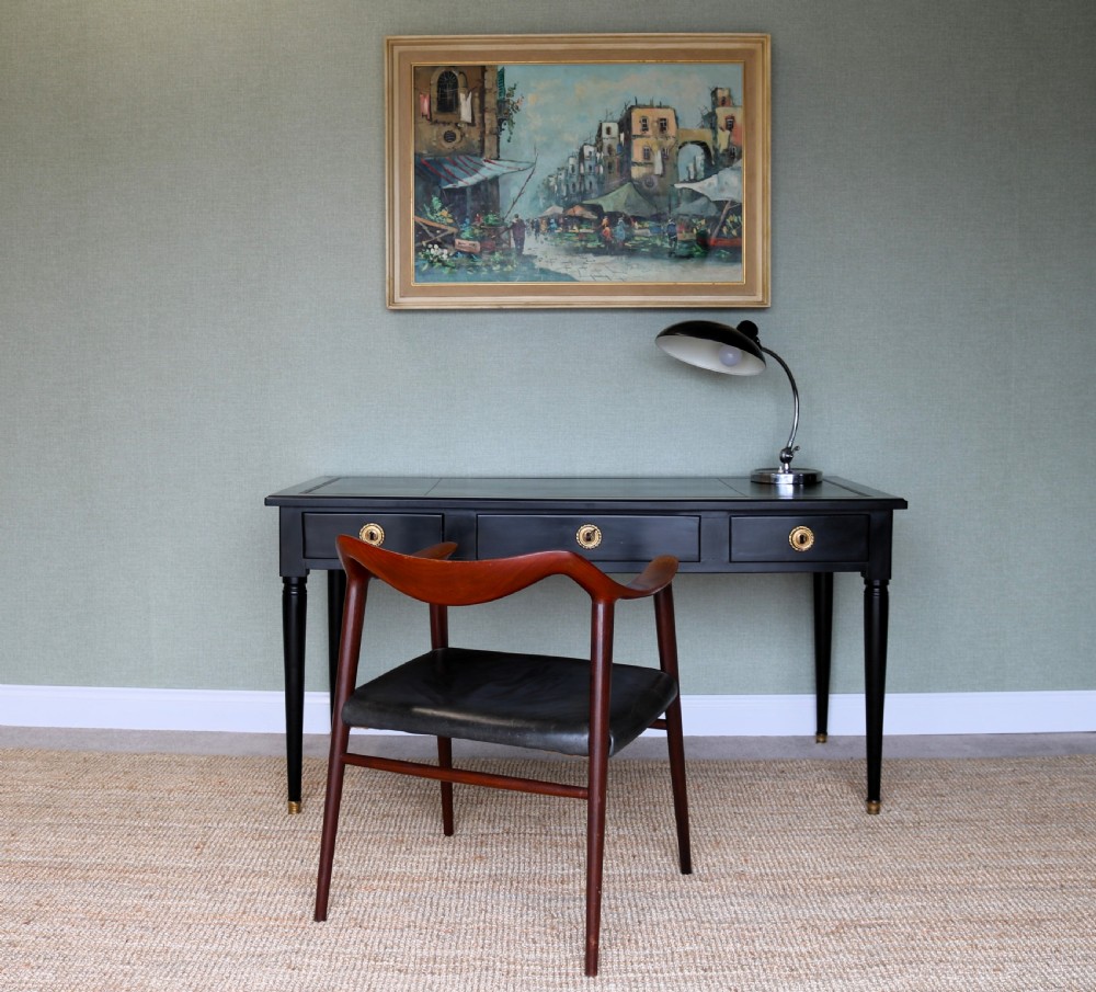 Ebonized desk , Writing Table, Late 19th Century Empire Style,
