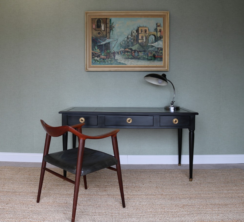 Ebonized desk , Writing Table, Late 19th Century Empire Style, View VIII