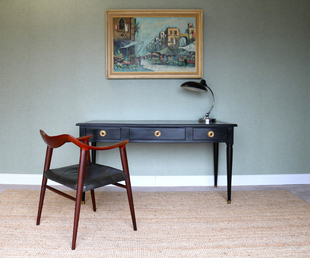 Ebonized desk , Writing Table, Late 19th Century Empire Style, View IX