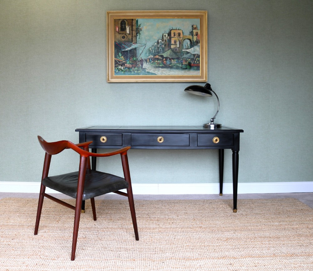Ebonized desk , Writing Table, Late 19th Century Empire Style, View X