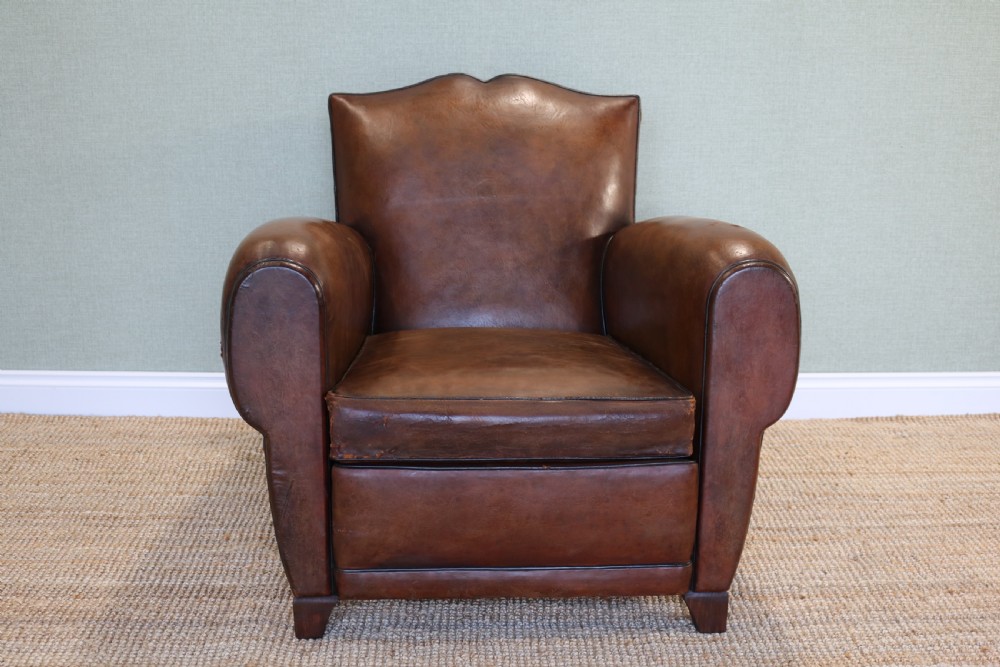 French Moustache Back Leather Club Chair View VI