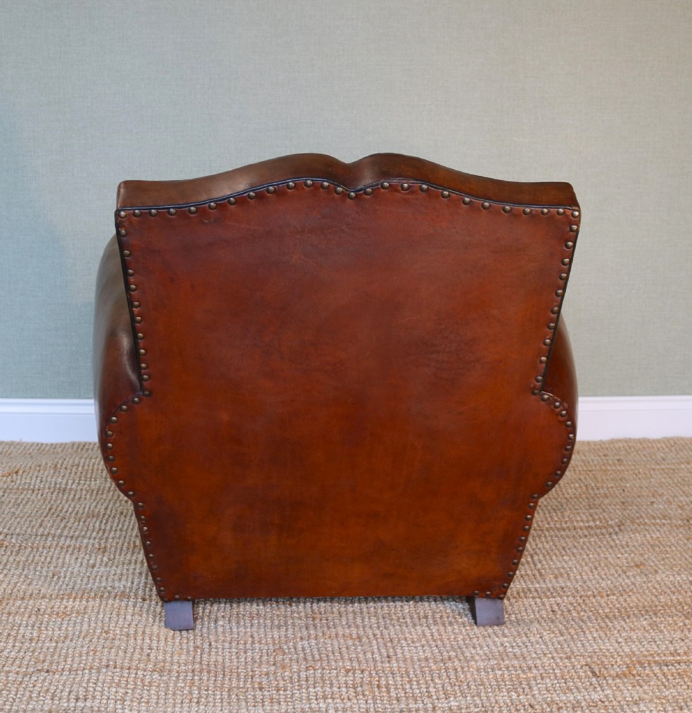 French Moustache Back Leather Club Chair View X