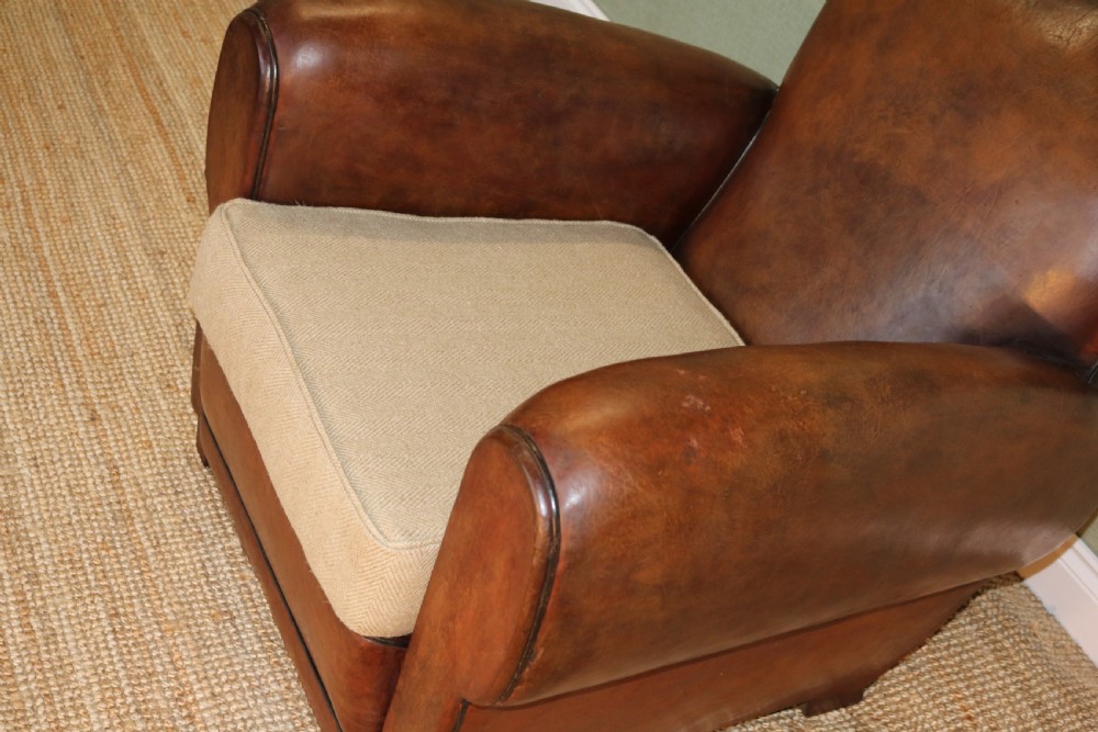 French Moustache Back Leather Club Chair View XII