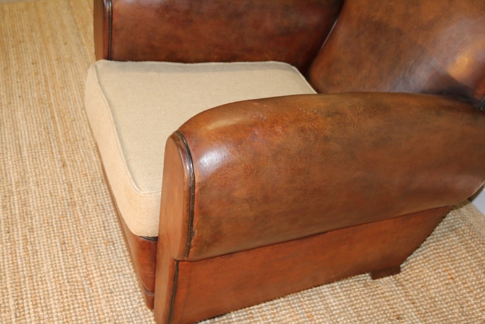 French Moustache Back Leather Club Chair View XIII