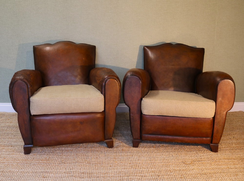 French Moustache Back Leather Club Chair View XIV