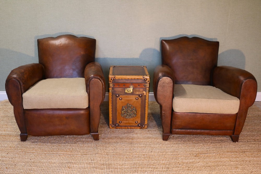 French Moustache Back Leather Club Chair View XVI