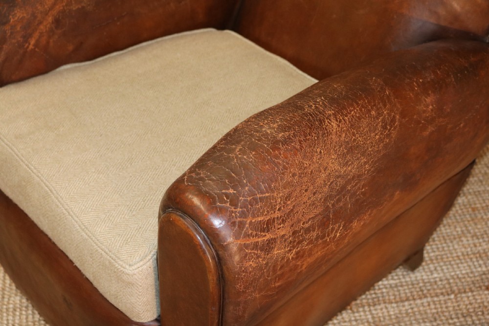 French Leather Club Armchair View IX