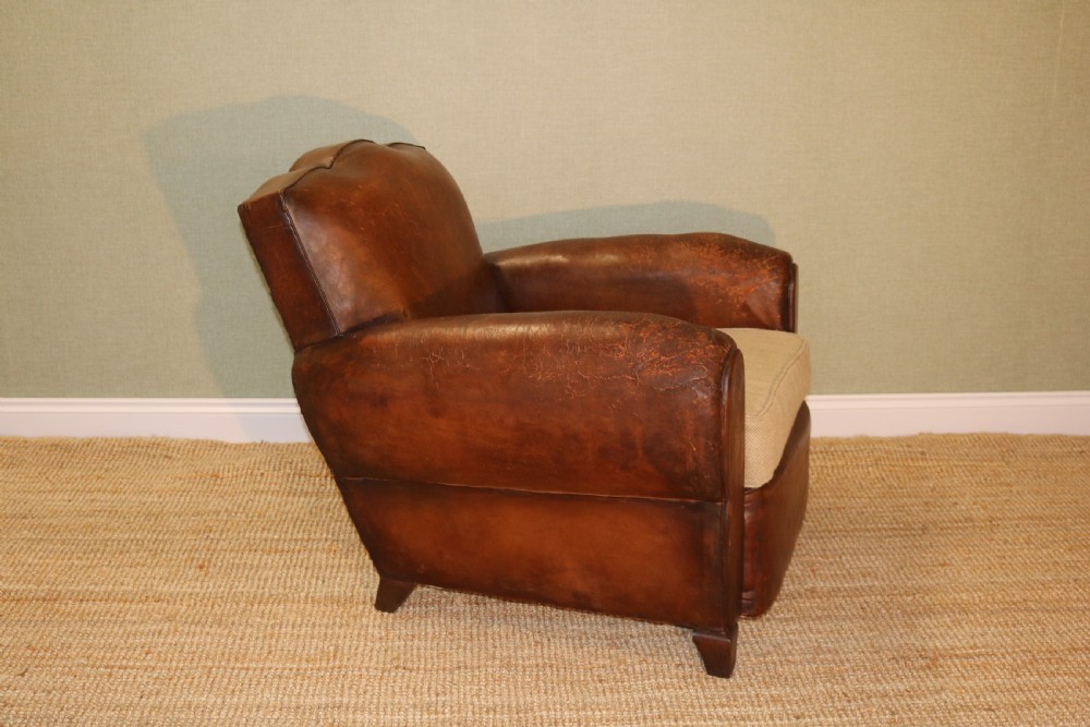 pair of near match French leather Club Armchair View X