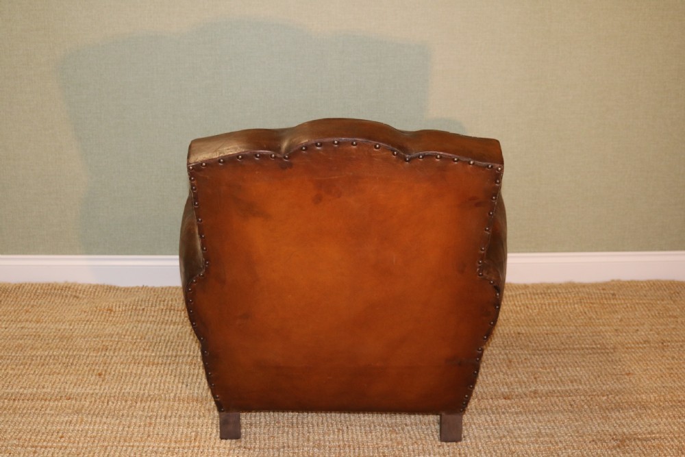 pair of near match French leather Club Armchair View XII