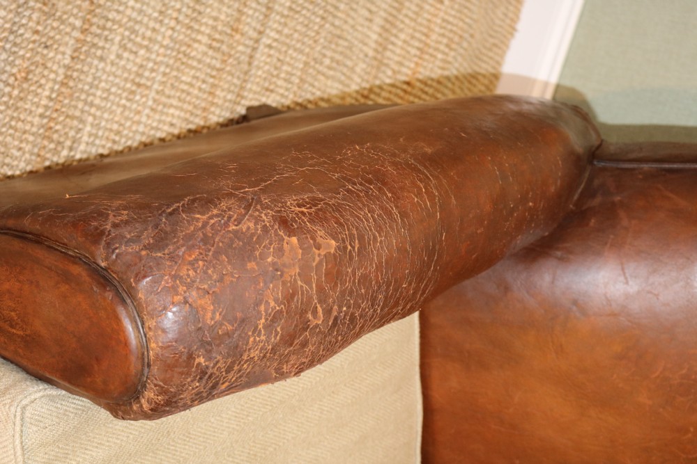 pair of near match French leather Club Armchair View XIV