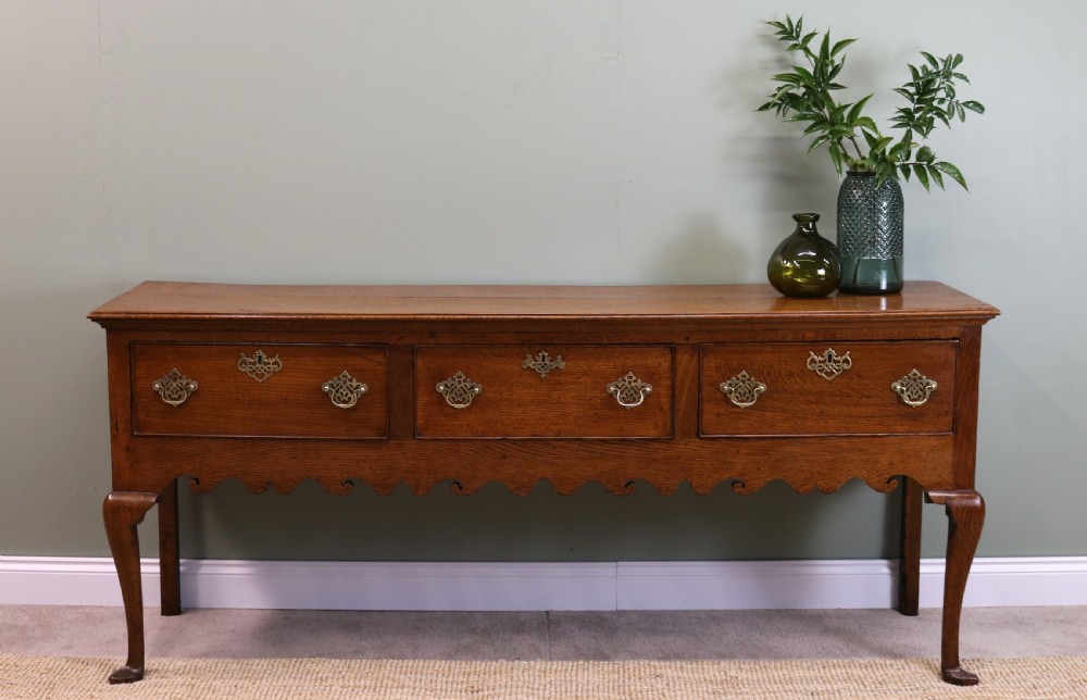 18th Century George III antique dresser base cabriole leg View IX
