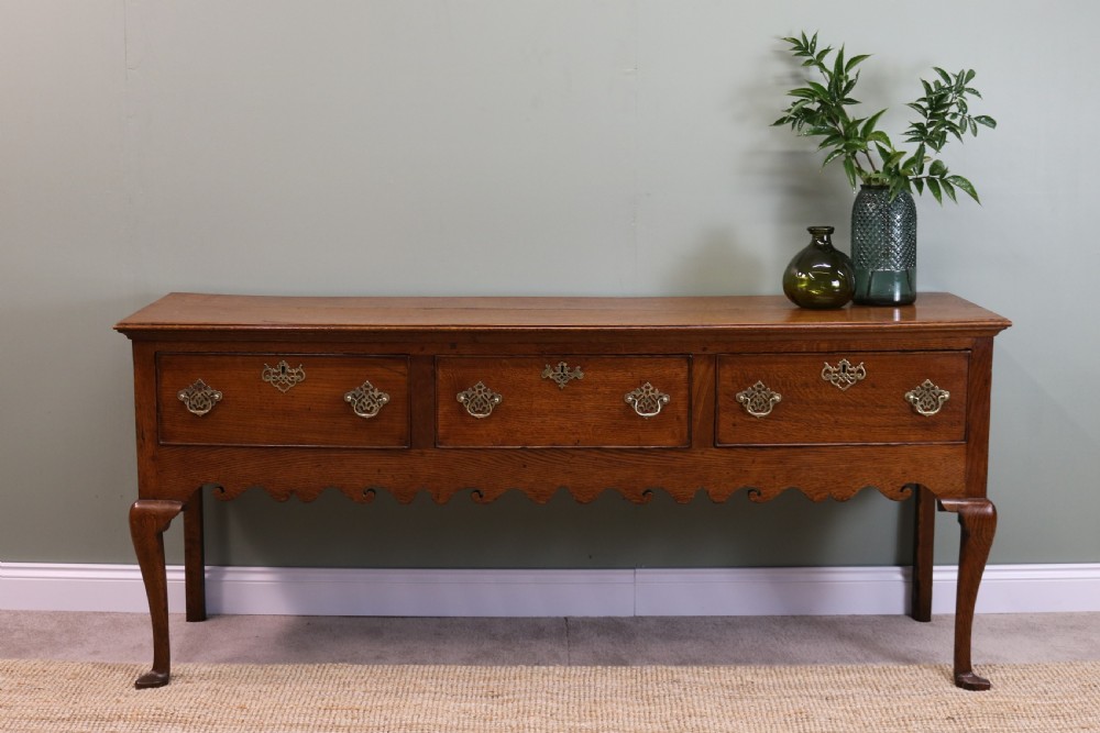 18th Century George III antique dresser base cabriole leg View X