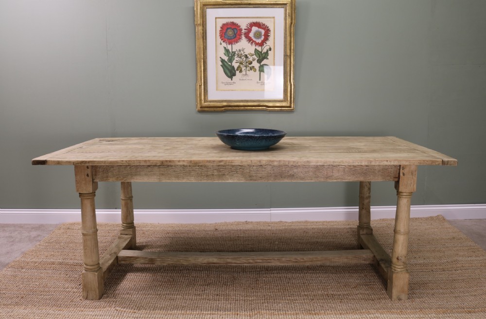 Bleached Oak Farmhouse Table View XII