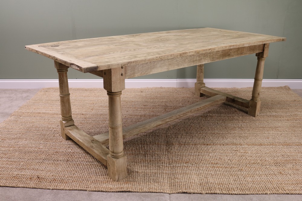 Bleached Oak Farmhouse Table View II