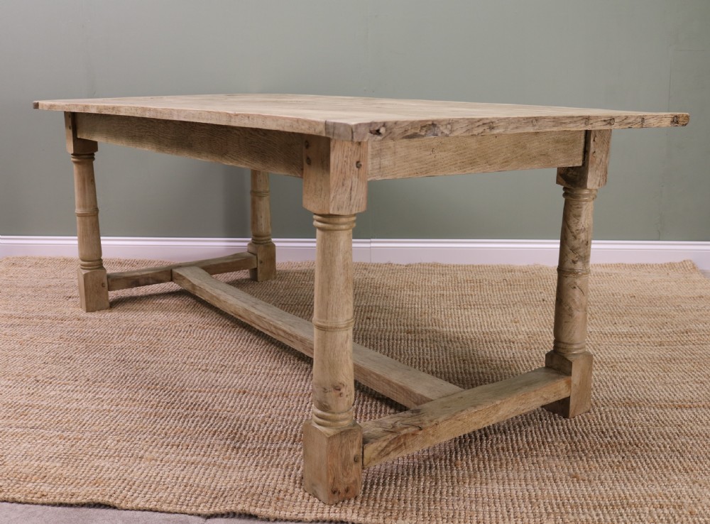 Bleached Oak Farmhouse Table View VI