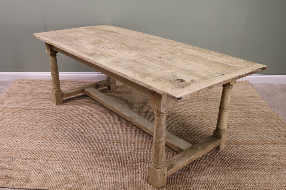 Bleached Oak Farmhouse Table View VIII