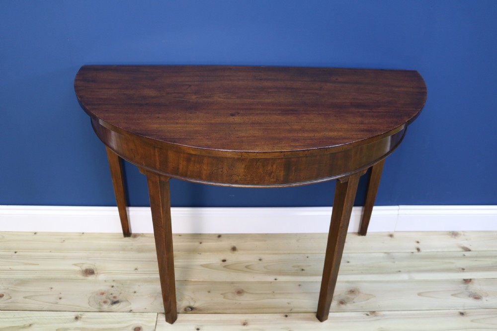 Pair OF George III Mahogany Demi-lune Side Tables View II