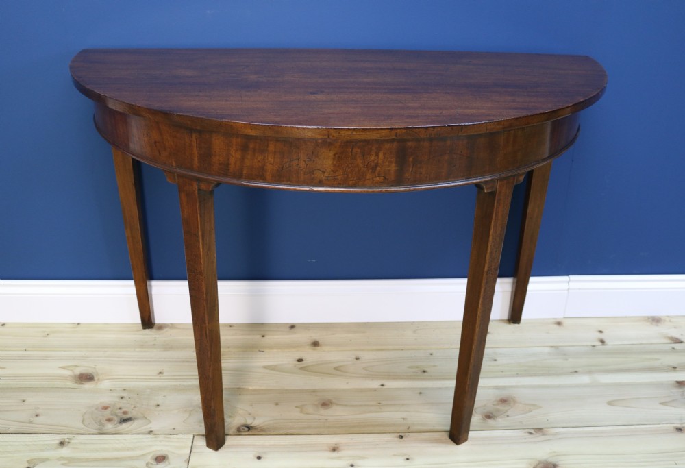 Pair OF George III Mahogany Demi-lune Side Tables View III