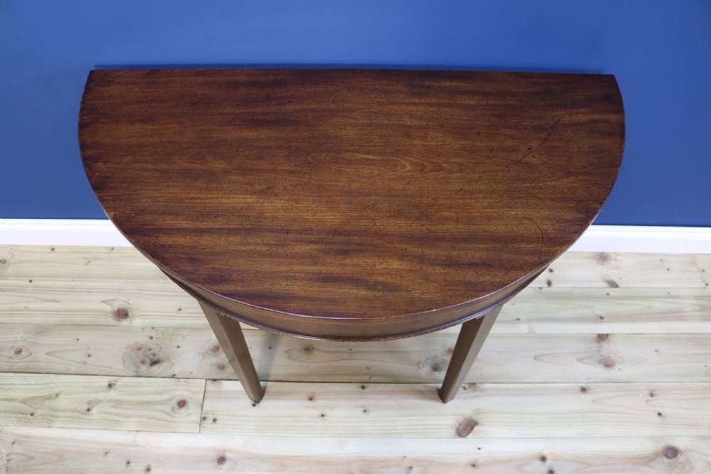 Pair OF George III Mahogany Demi-lune Side Tables View IV