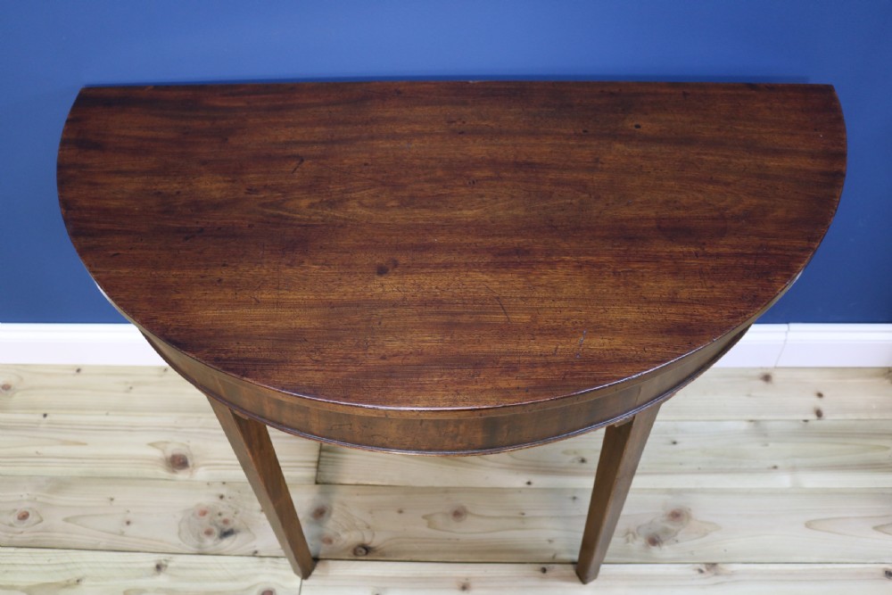 Pair OF George III Mahogany Demi-lune Side Tables View V