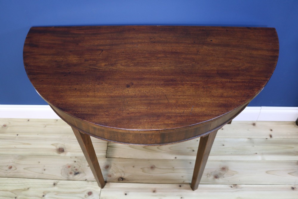 Pair OF George III Mahogany Demi-lune Side Tables View VI