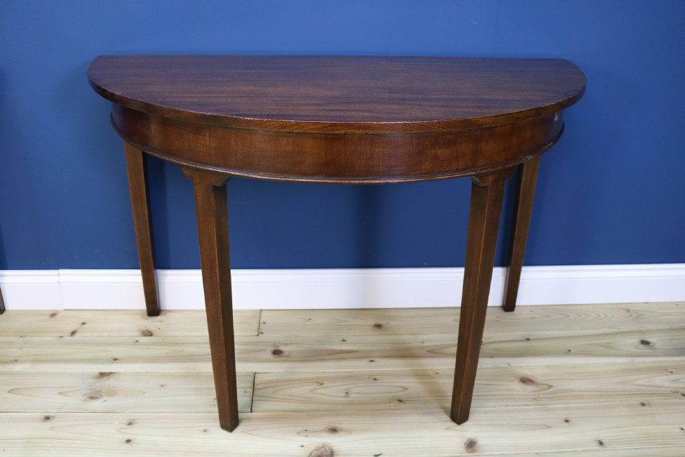 Pair OF George III Mahogany Demi-lune Side Tables View VII