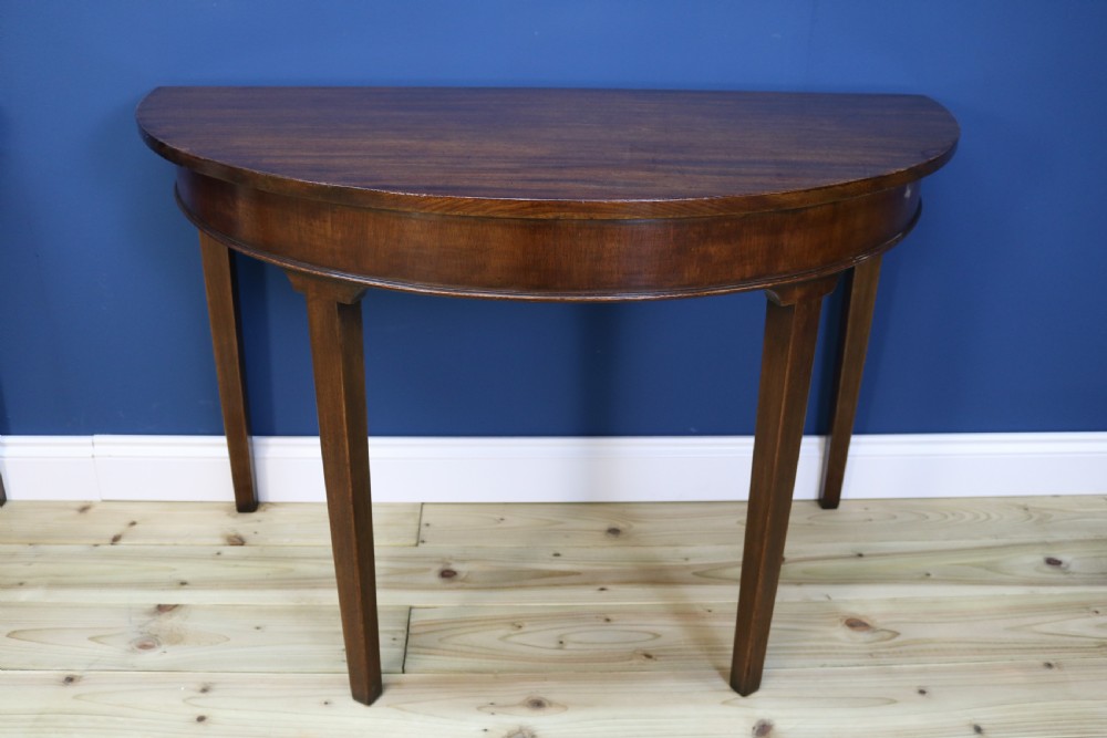Pair OF George III Mahogany Demi-lune Side Tables View VIII