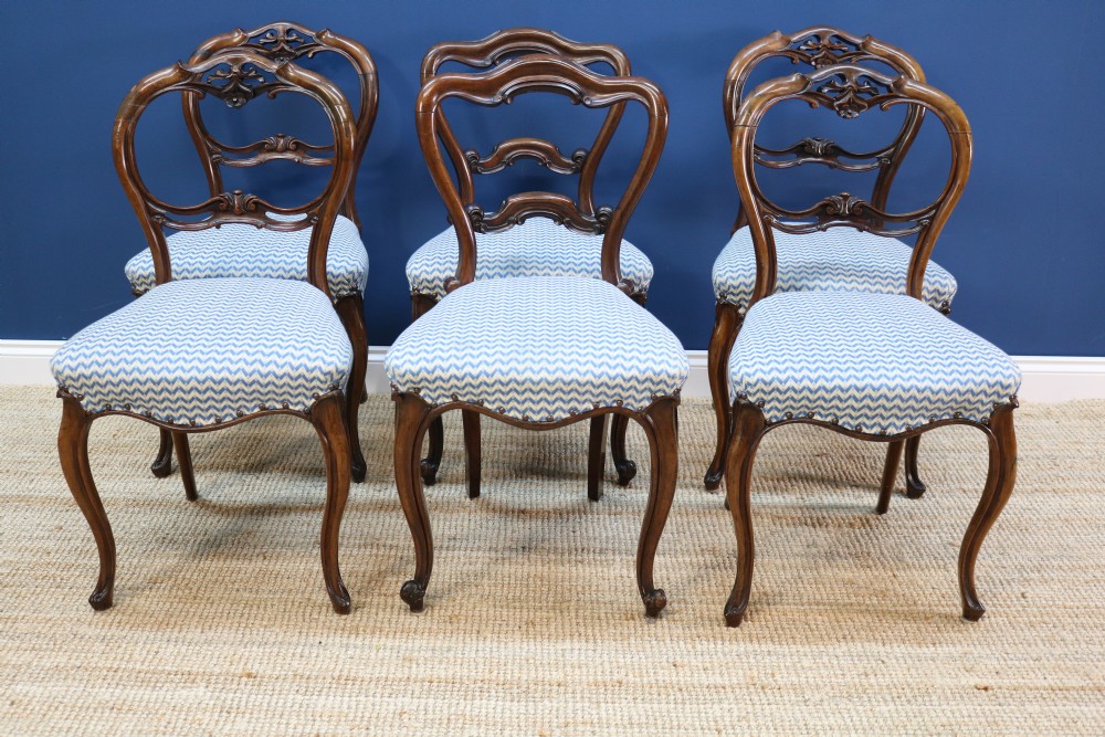 Harlequin Set of Six Victorian Rosewood Dining Chairs View III