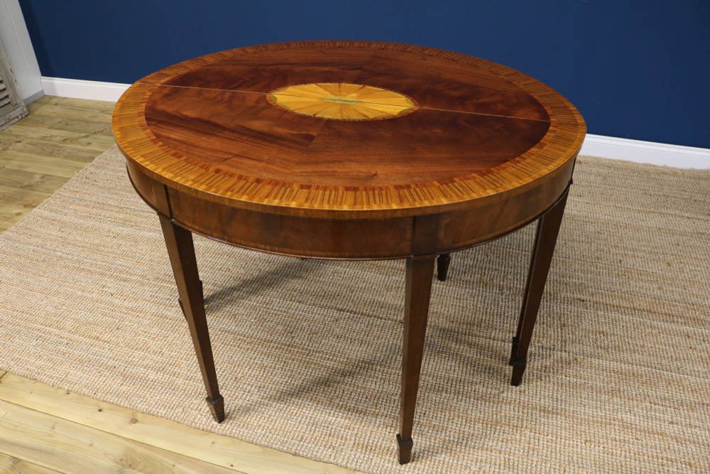 Pair of 1920 demi-lune side tables View X