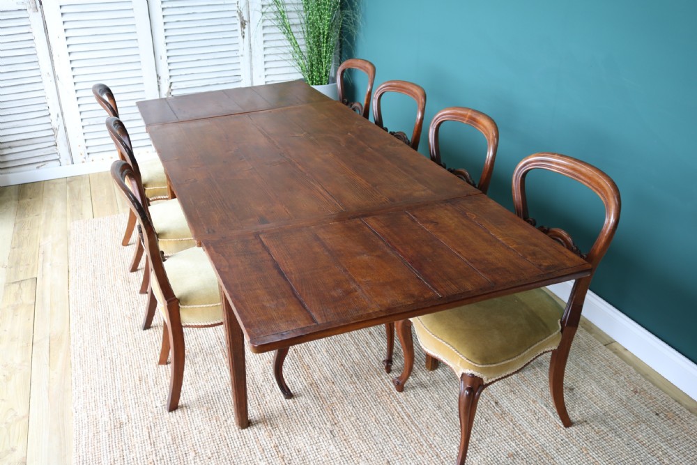 19th-century French Farmhouse Extending Pine Dining Table View VI